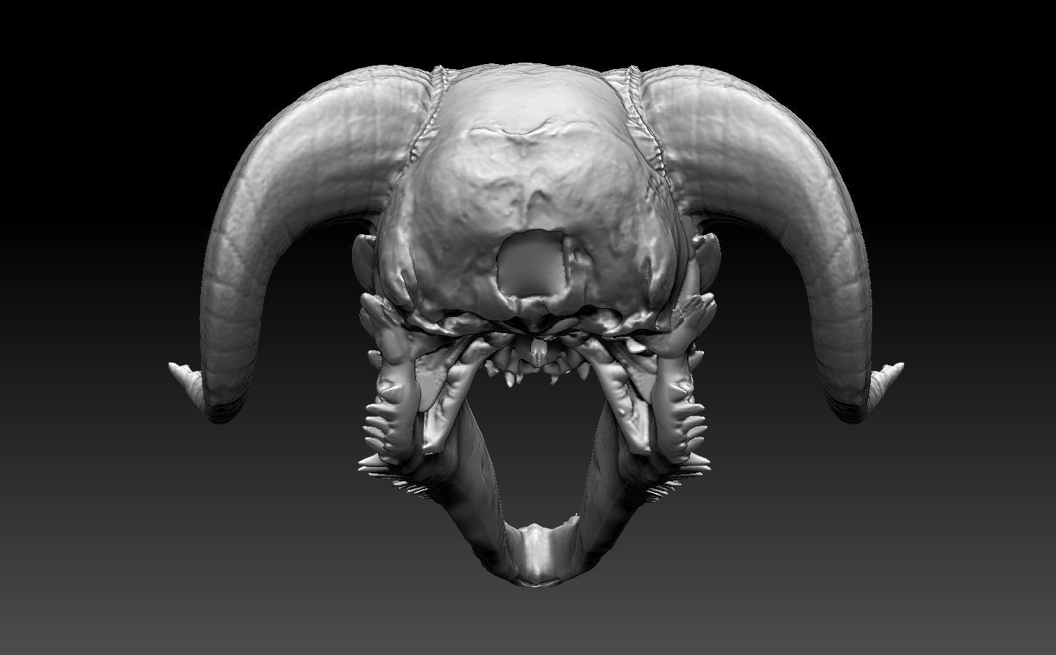 dragon skull 1 3D print model_4