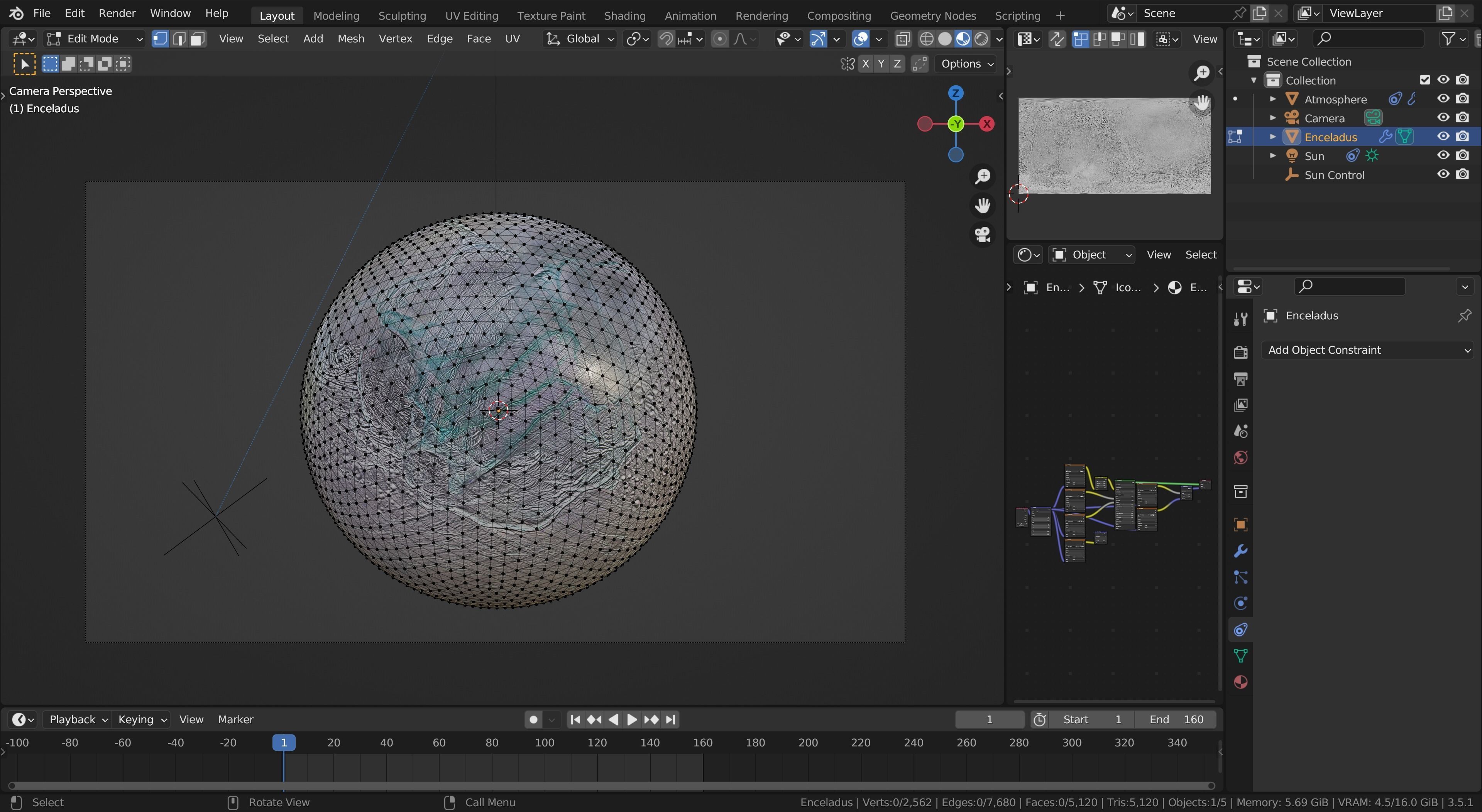 Photorealistic Enceladus Moon 16k Textures 3D model_6