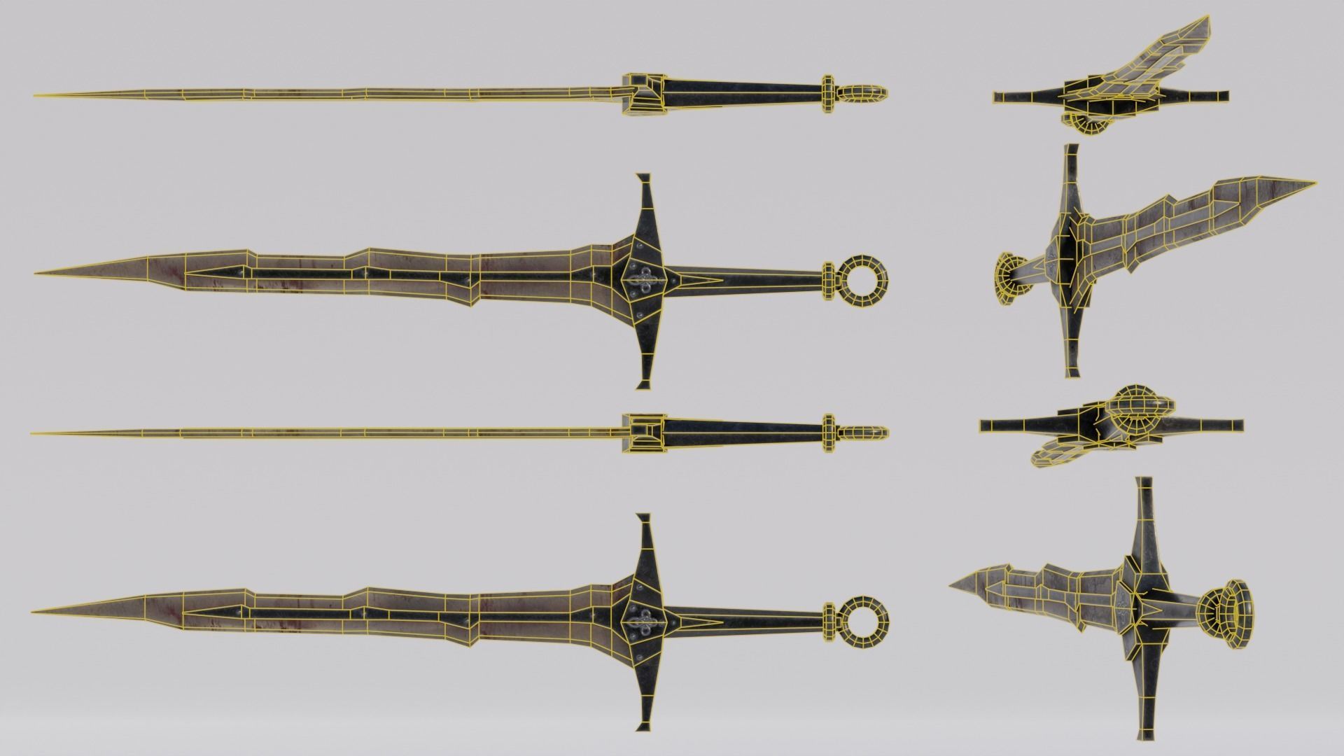 Dragon Bon Sword from Skyrim Low-poly 3D model_9