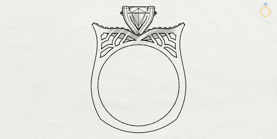 Diamond Ring  3D print model_3