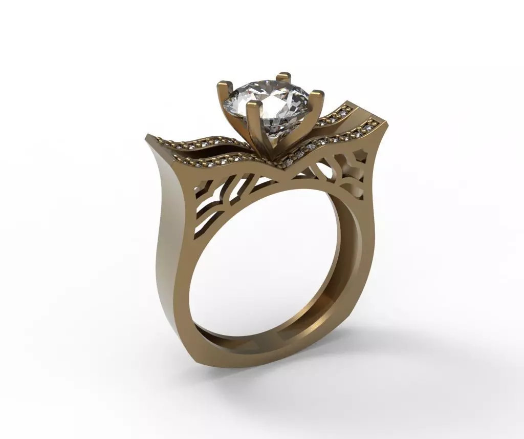 Diamond Ring  3D print model_0