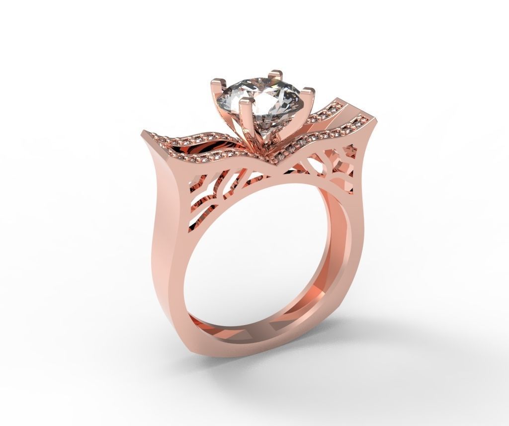 Diamond Ring  3D print model_2