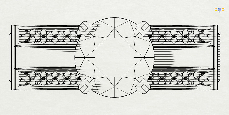 Diamond Ring  3D print model_5