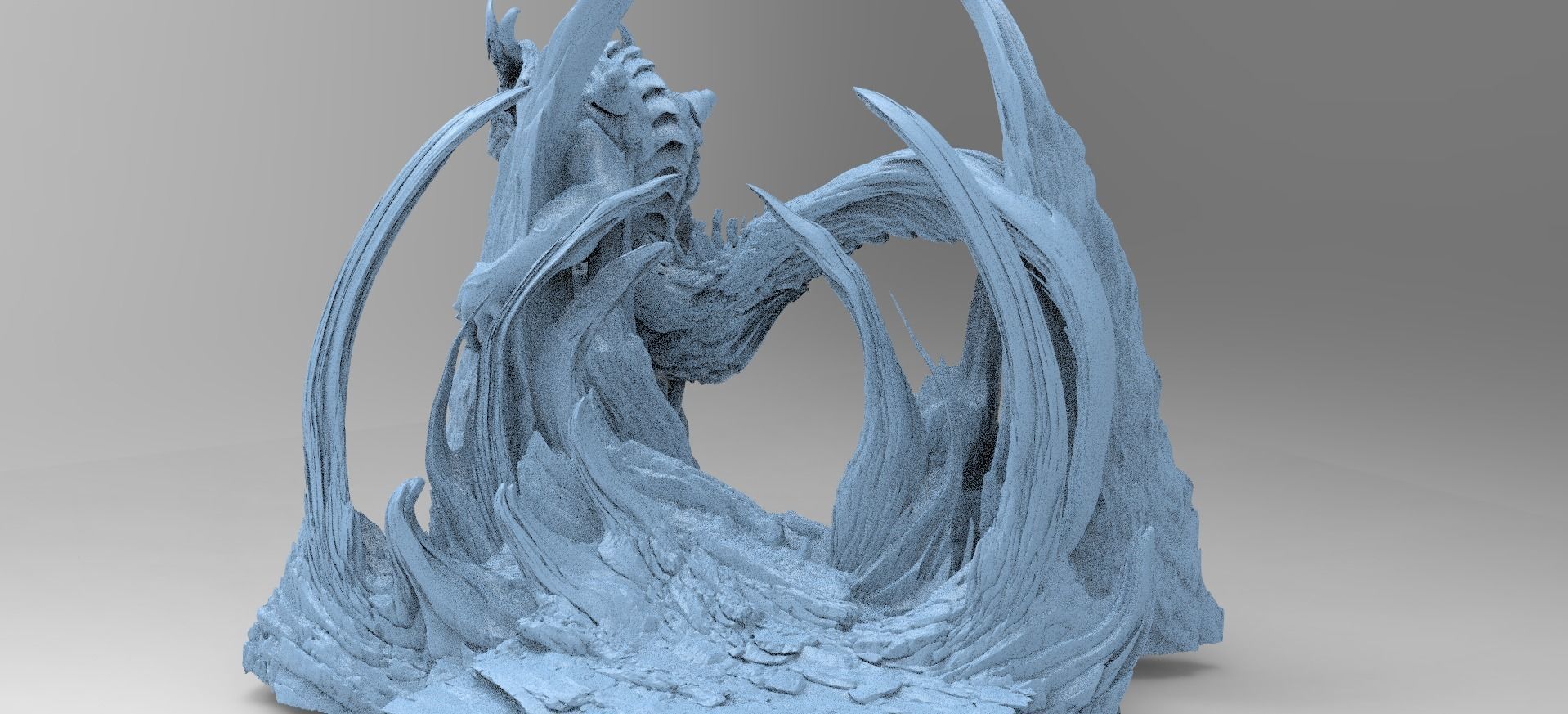 Dinosaur Cliff Mountain sculpture 2 3D model_1