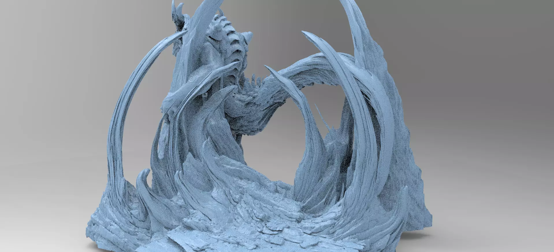 Dinosaur Cliff Mountain sculpture 2 3D model_0