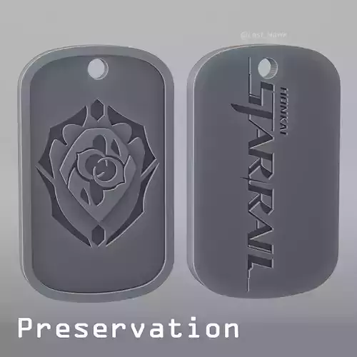 Preservation dogtag Honkai Star Rail 3D print model
