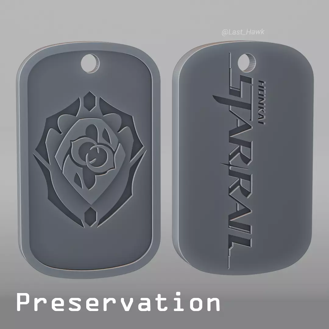 Preservation dogtag Honkai Star Rail 3D print model_0