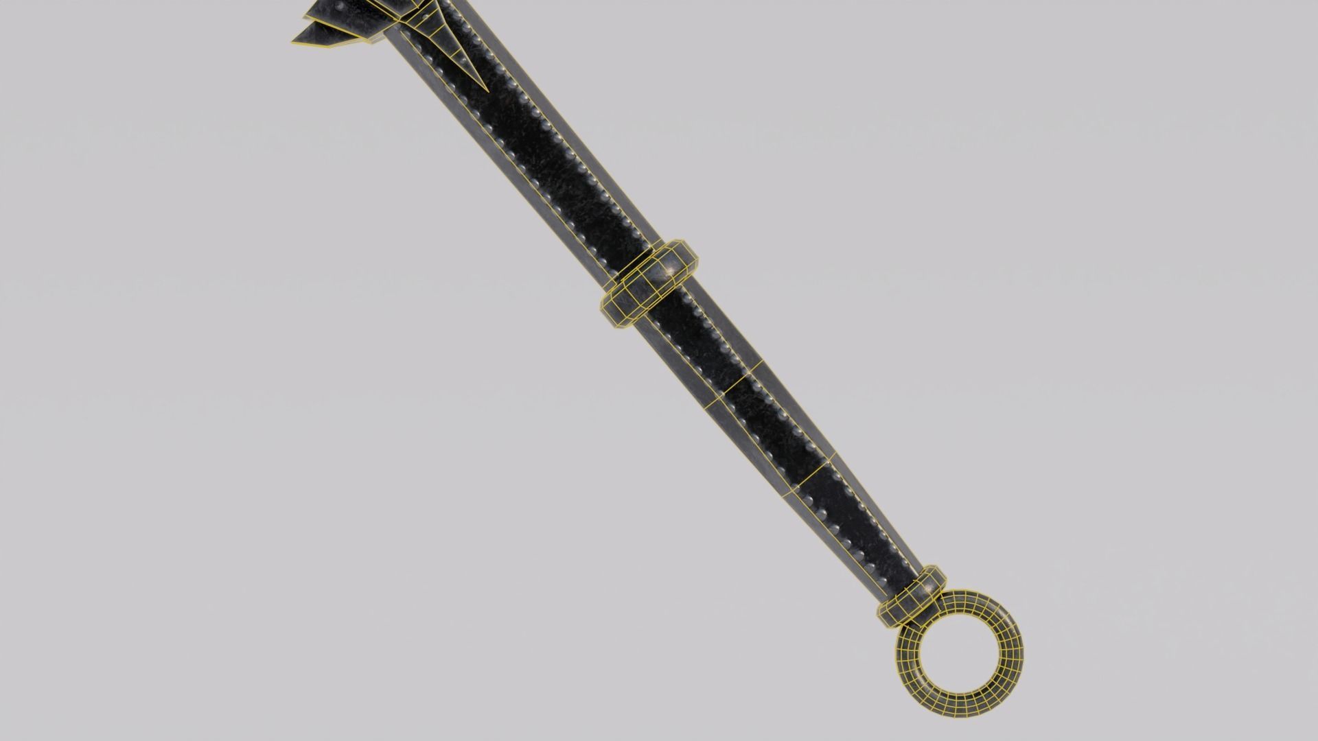 Dragon Bone Two Handed Mace from Skyrim Low-poly 3D model_7