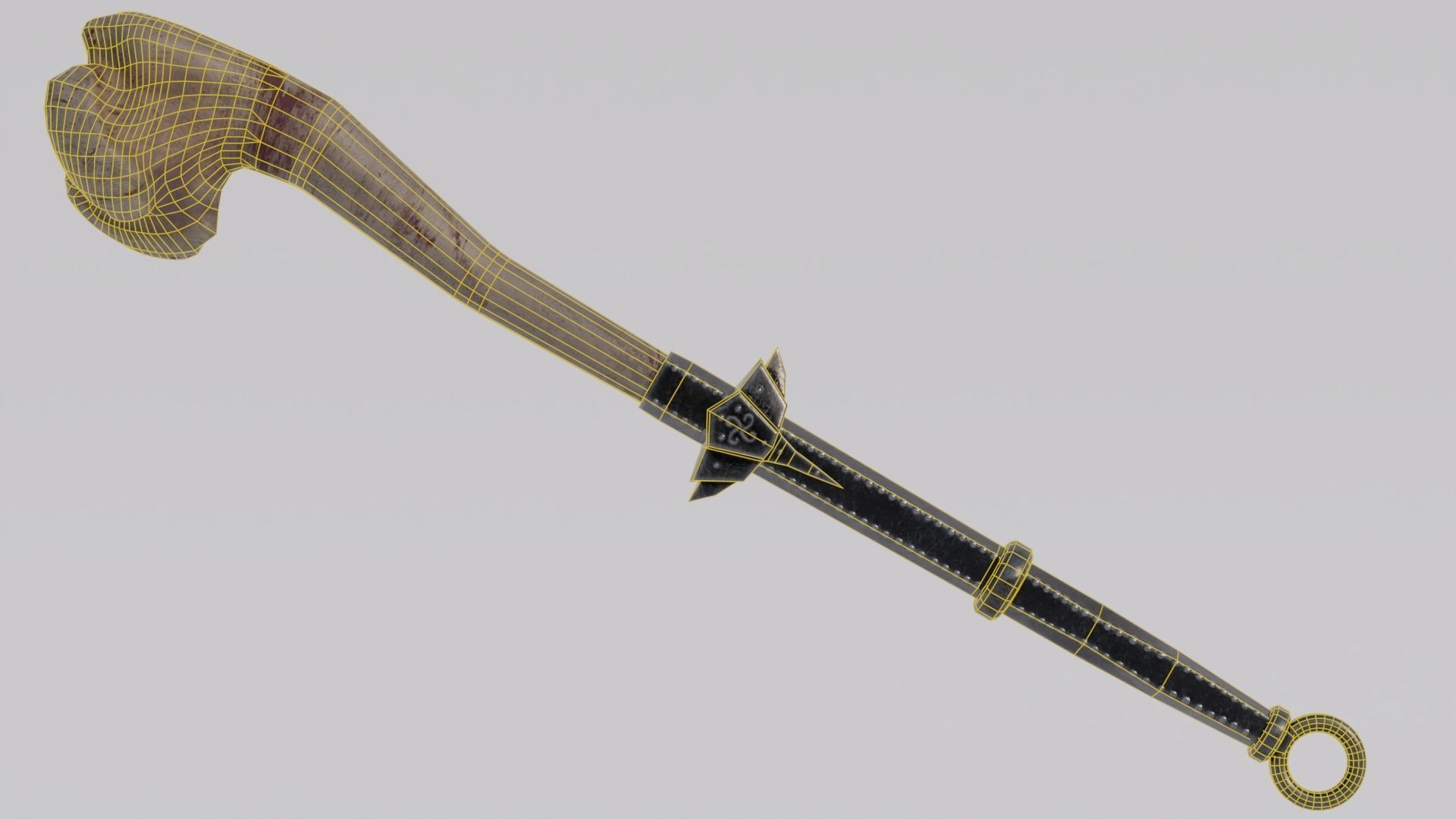 Dragon Bone Two Handed Mace from Skyrim Low-poly 3D model_8