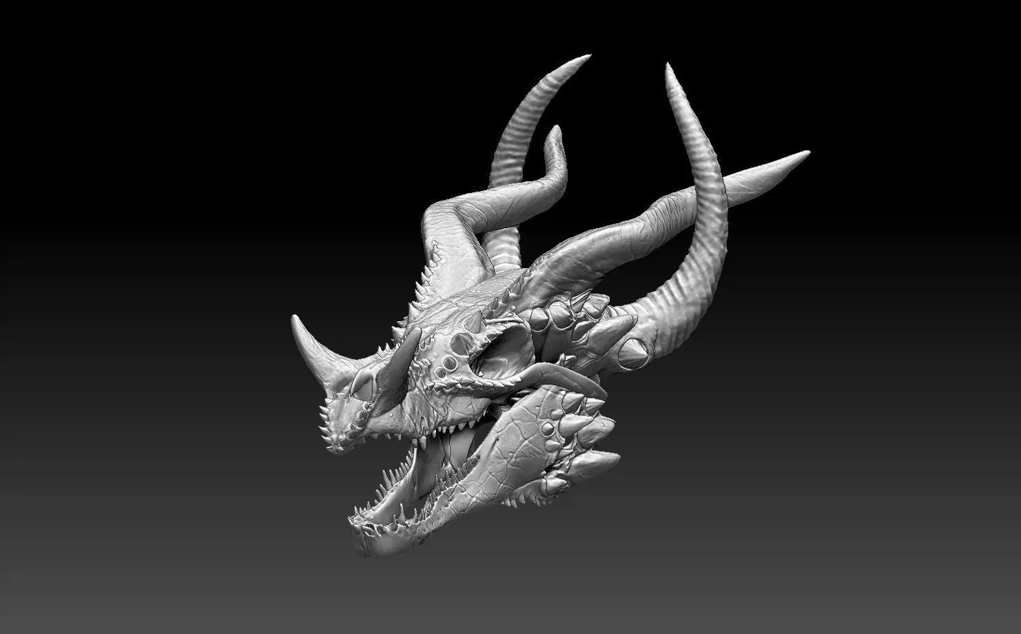dragon skull 3D print model_0