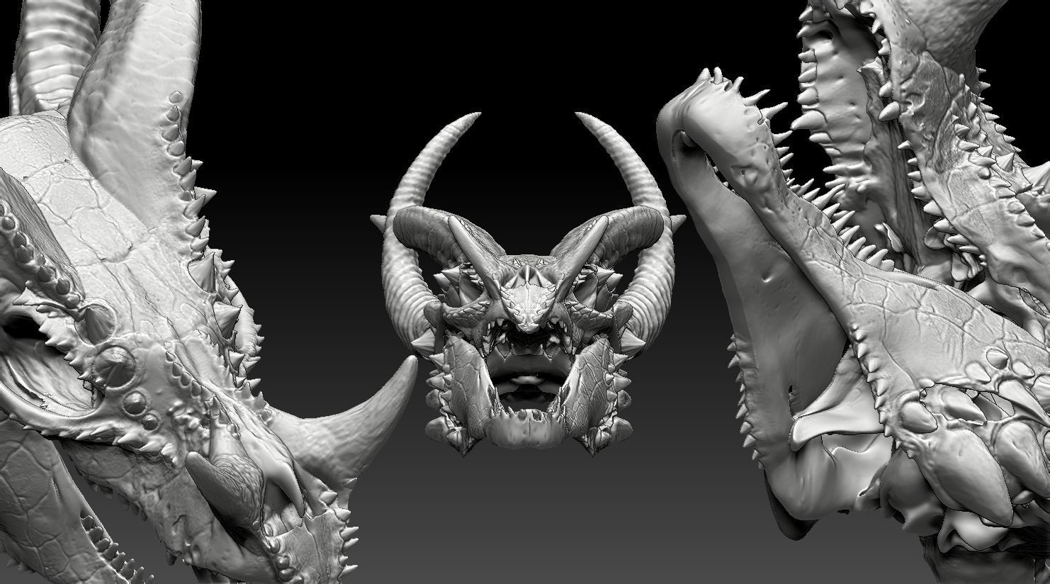 dragon skull 3D print model_5