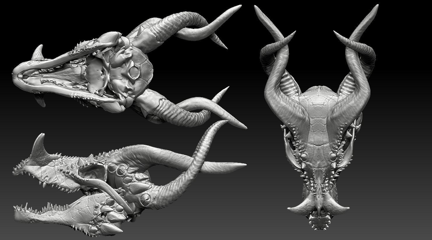 dragon skull 3D print model_4