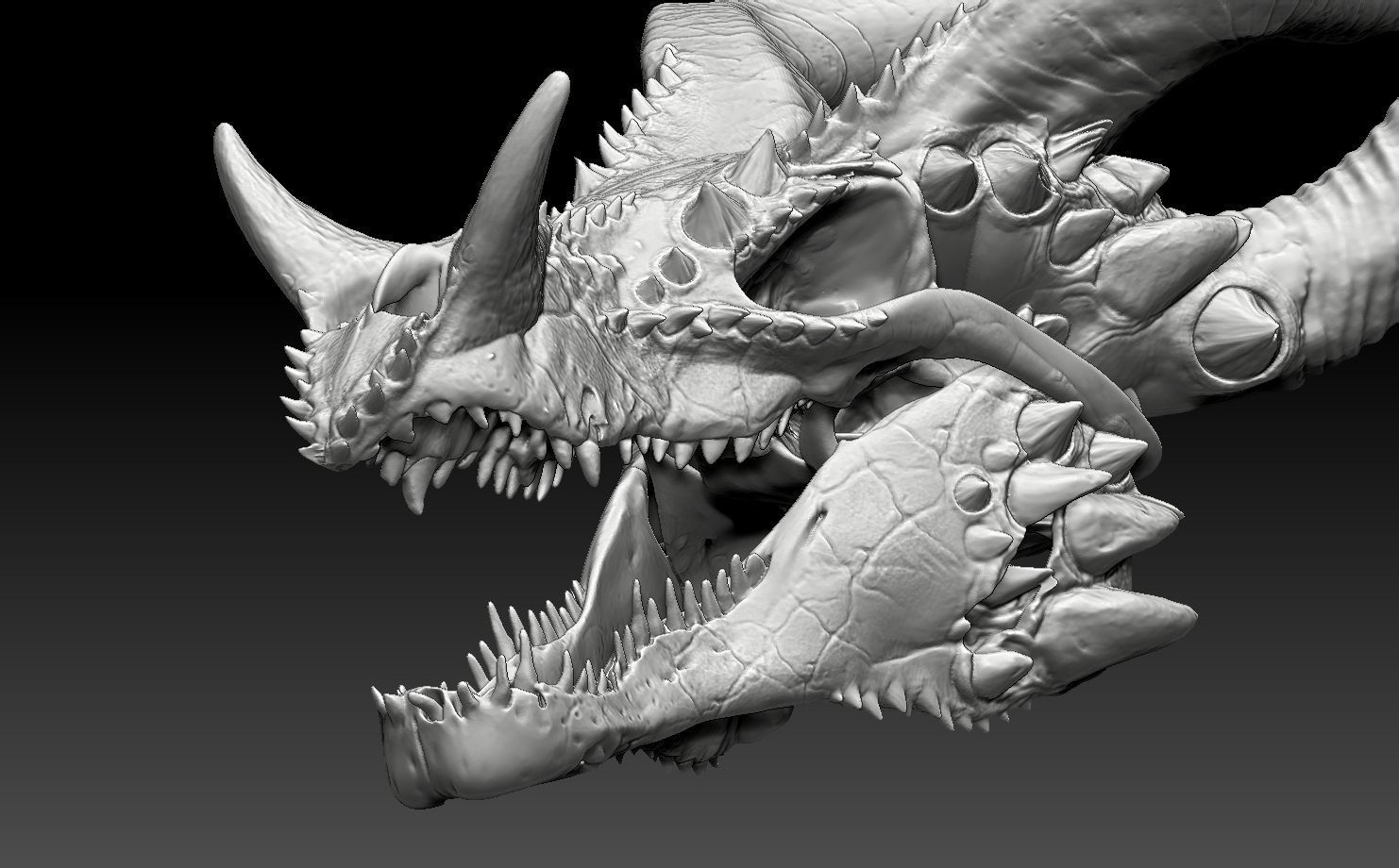 dragon skull 3D print model_2
