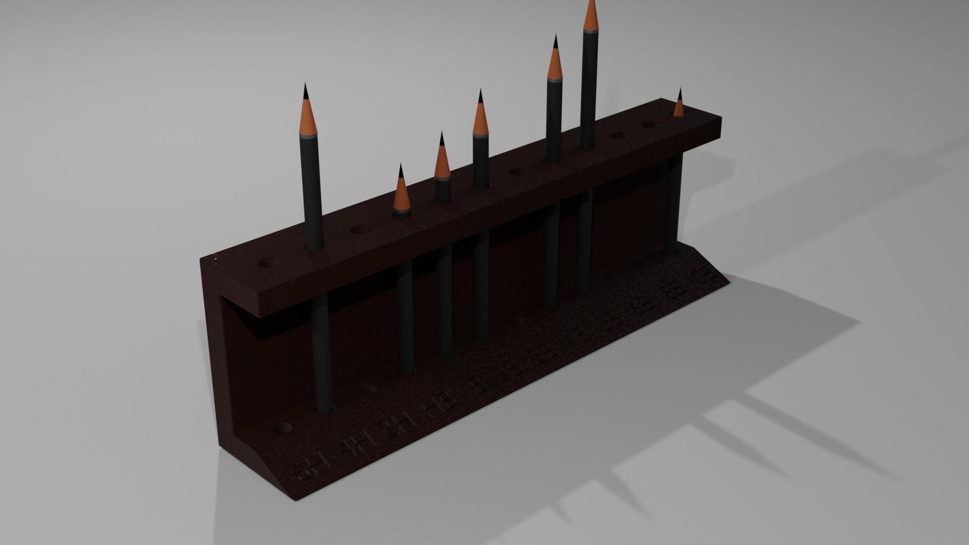 Graphite pencil set holder 3D print model_2