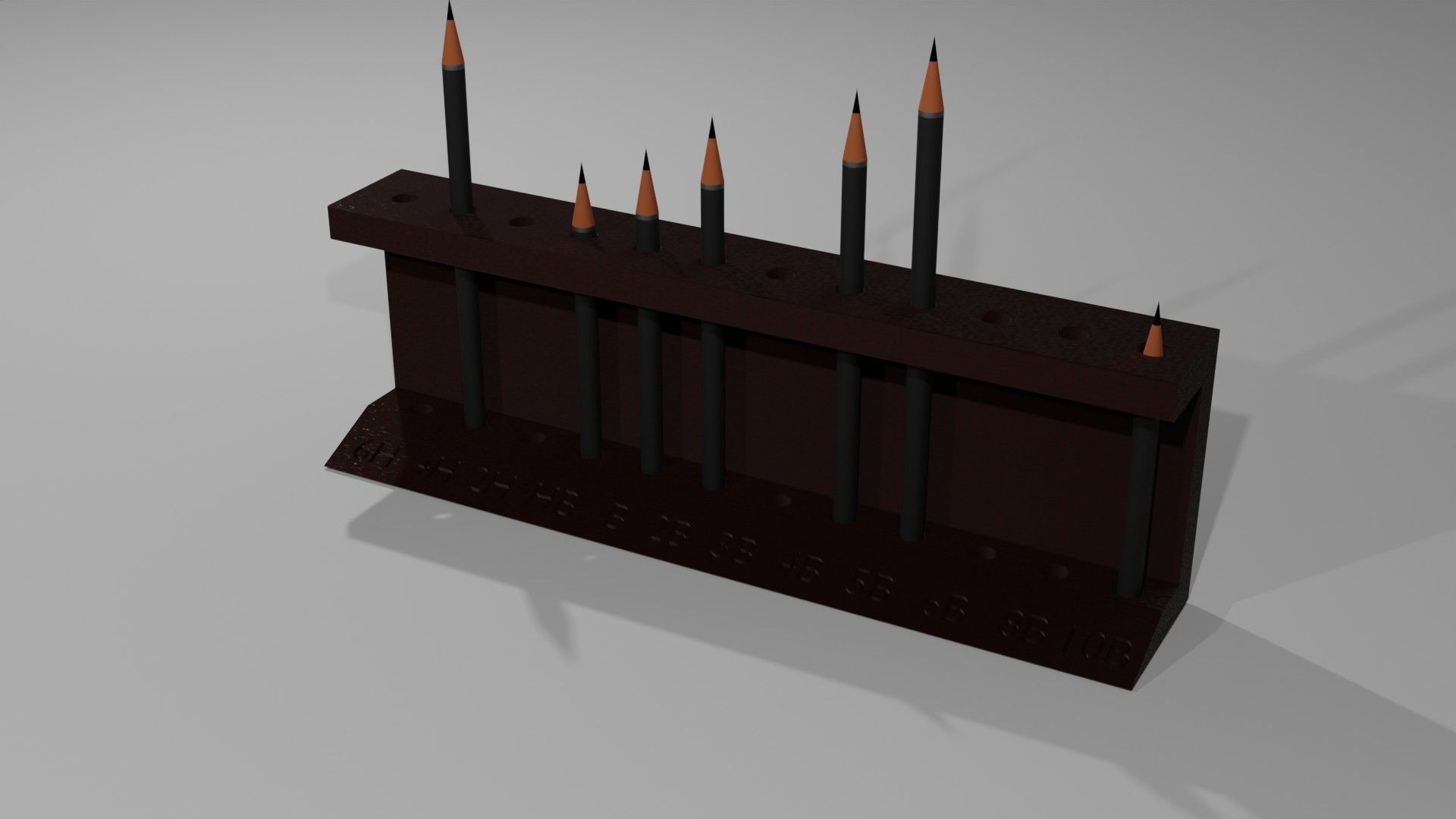 Graphite pencil set holder 3D print model_3