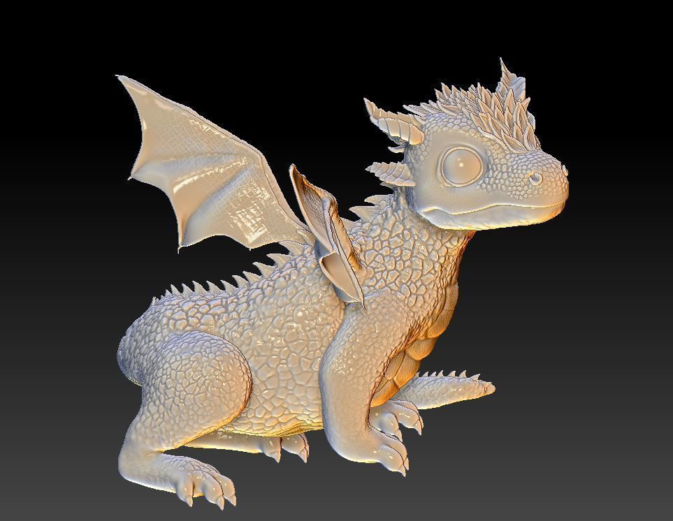 baby forest dragon 3D print model_6