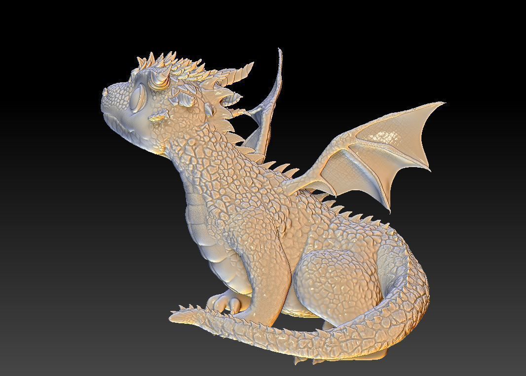 baby forest dragon 3D print model_5