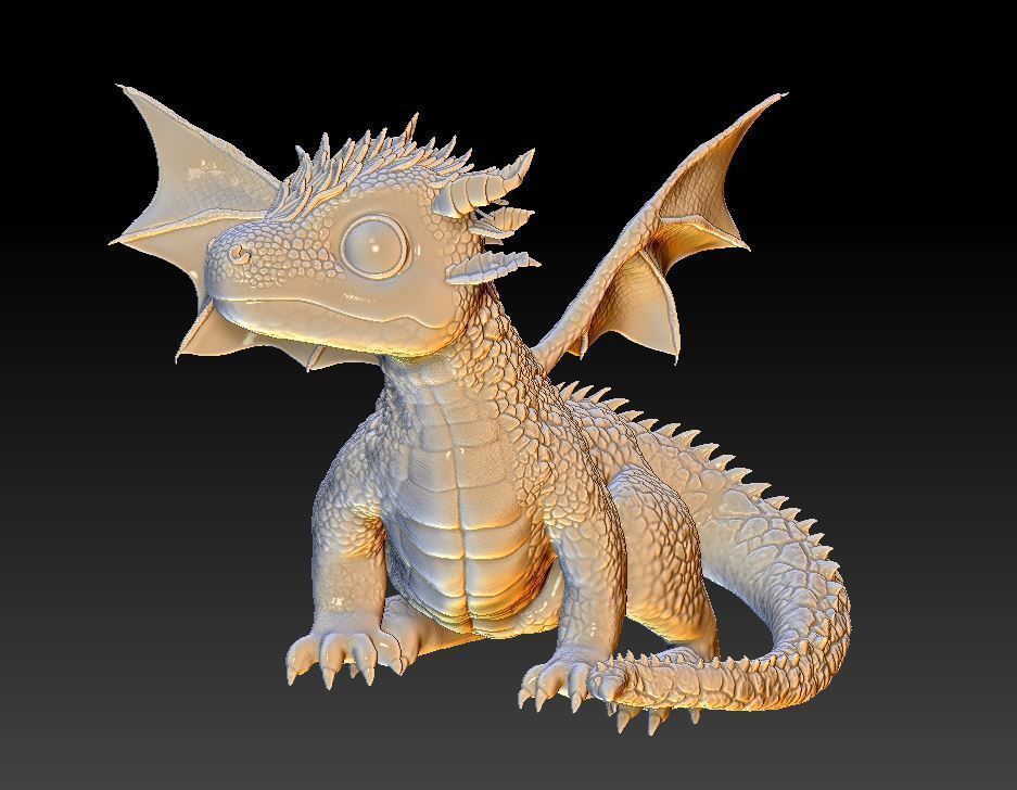 baby forest dragon 3D print model_4