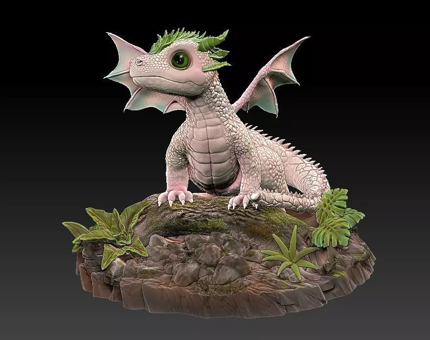 baby forest dragon 3D print model_0