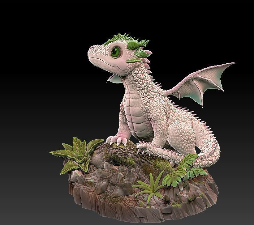 baby forest dragon 3D print model_1