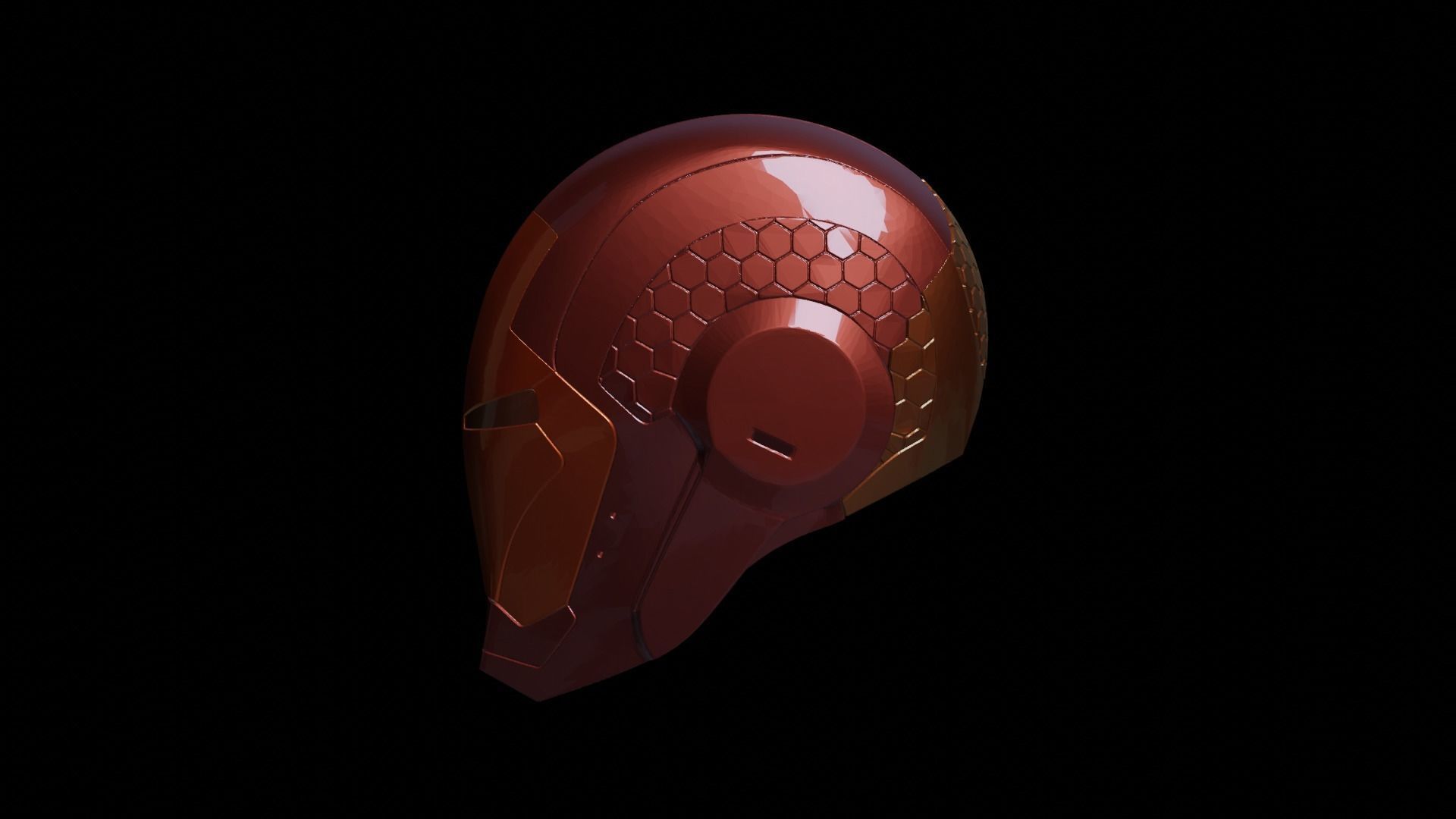 Iron Man helmet 3D printable model consisting of 5 pieces 3D print model_3