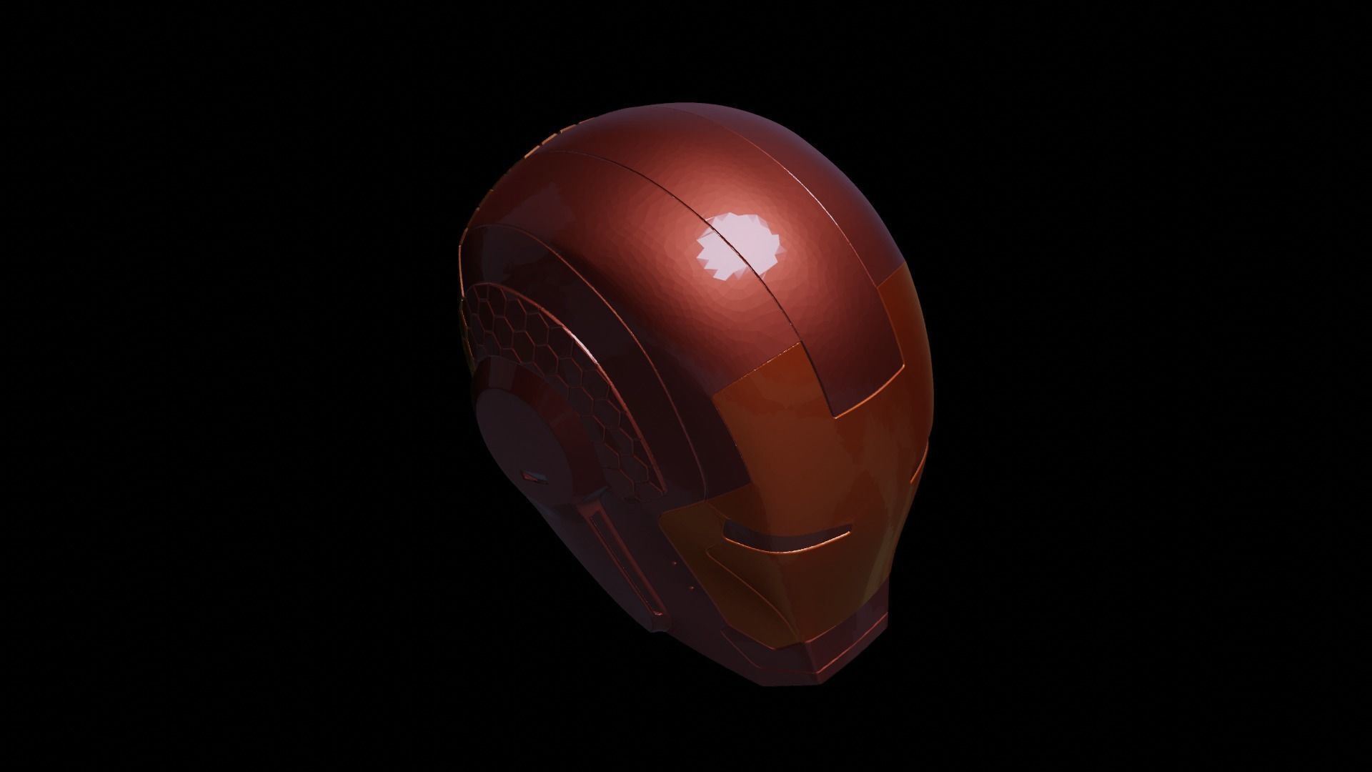 Iron Man helmet 3D printable model consisting of 5 pieces 3D print model_6