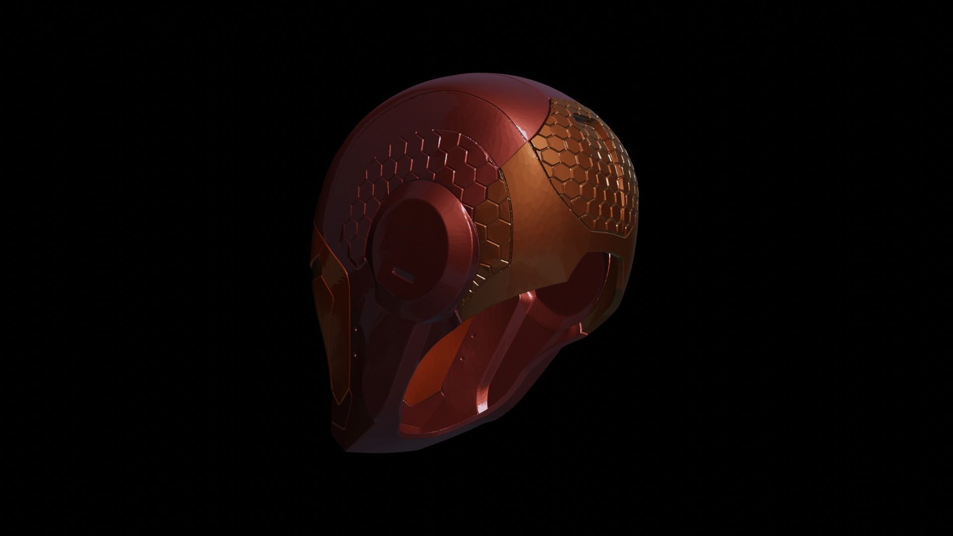Iron Man helmet 3D printable model consisting of 5 pieces 3D print model_7