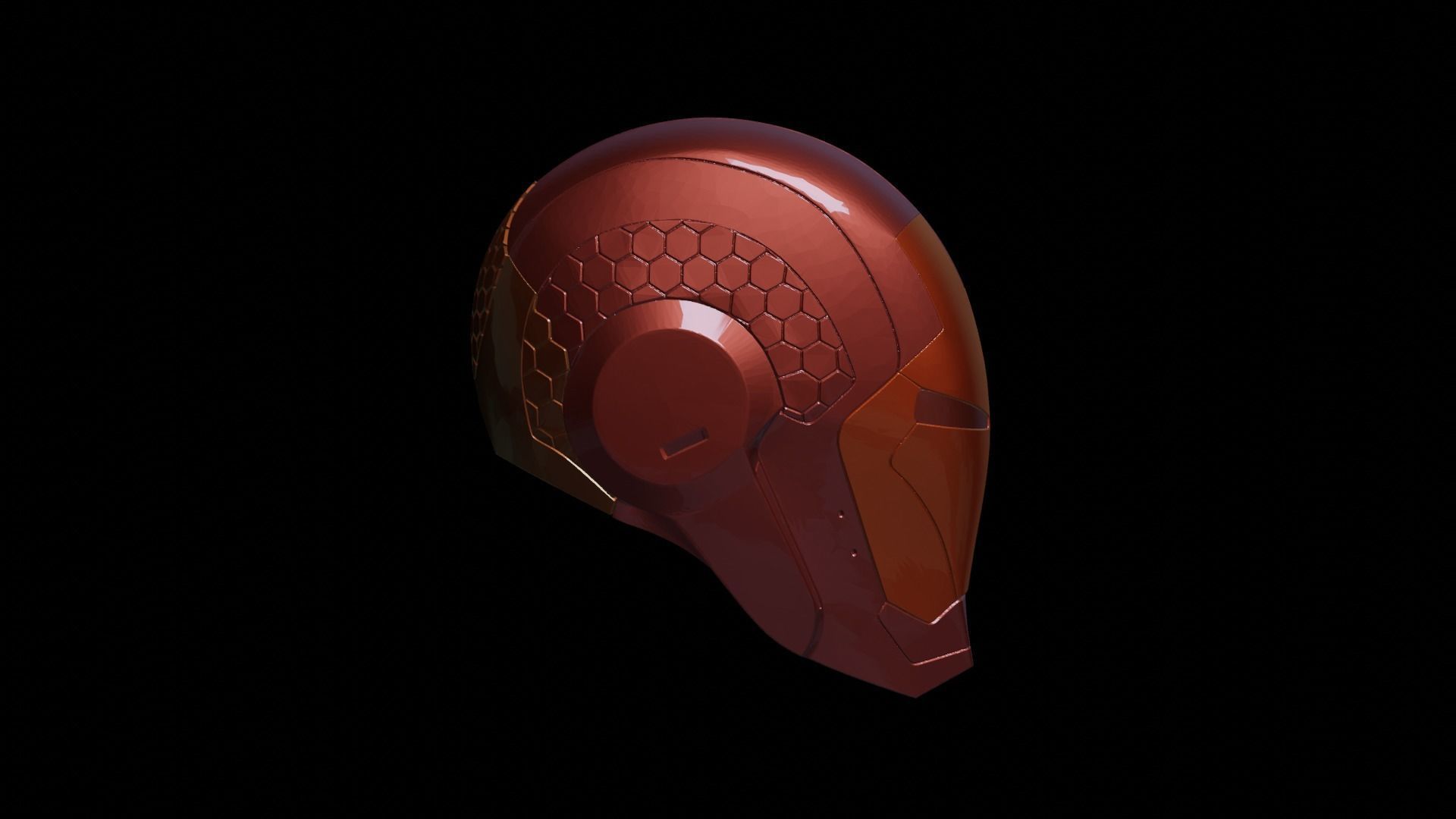 Iron Man helmet 3D printable model consisting of 5 pieces 3D print model_2