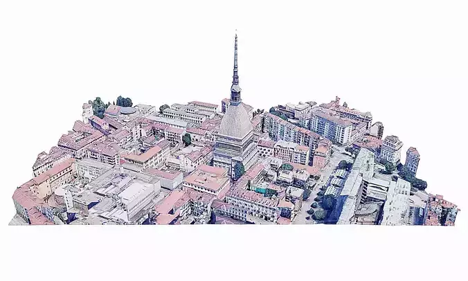 Mole Antonelliana Low-poly 3D model