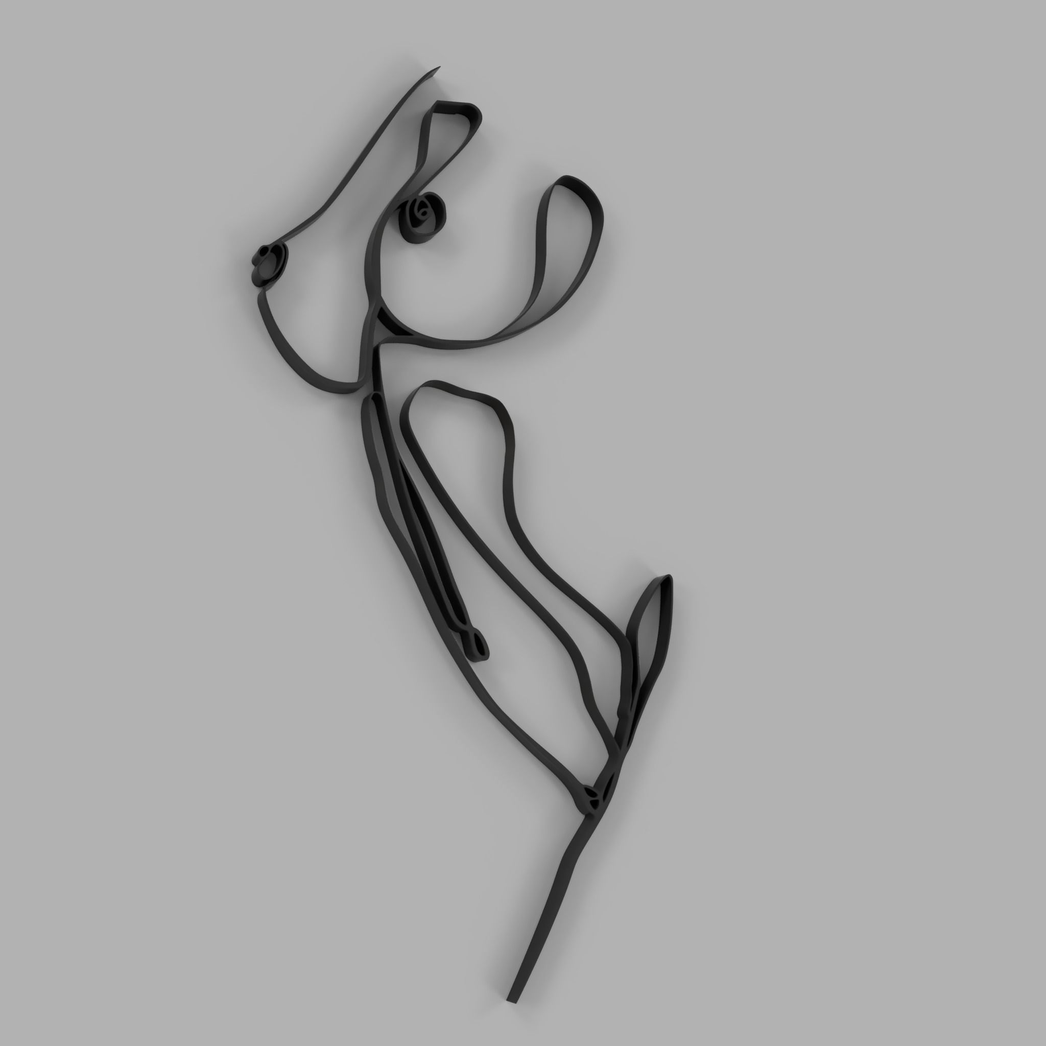 WOMAN ONE LINE DRAWING 3D print model_1