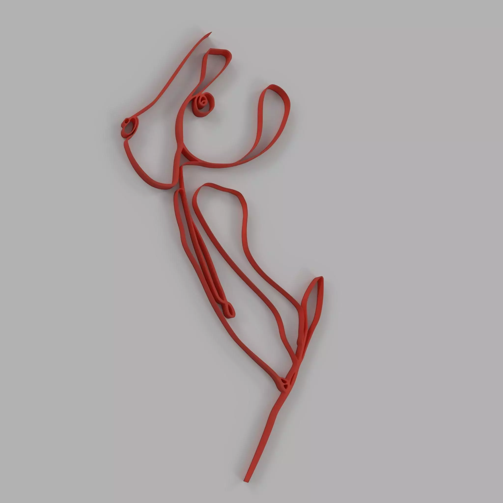 WOMAN ONE LINE DRAWING 3D print model_0