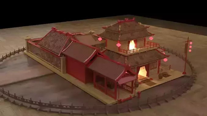 Chinese ancient courtyard house 