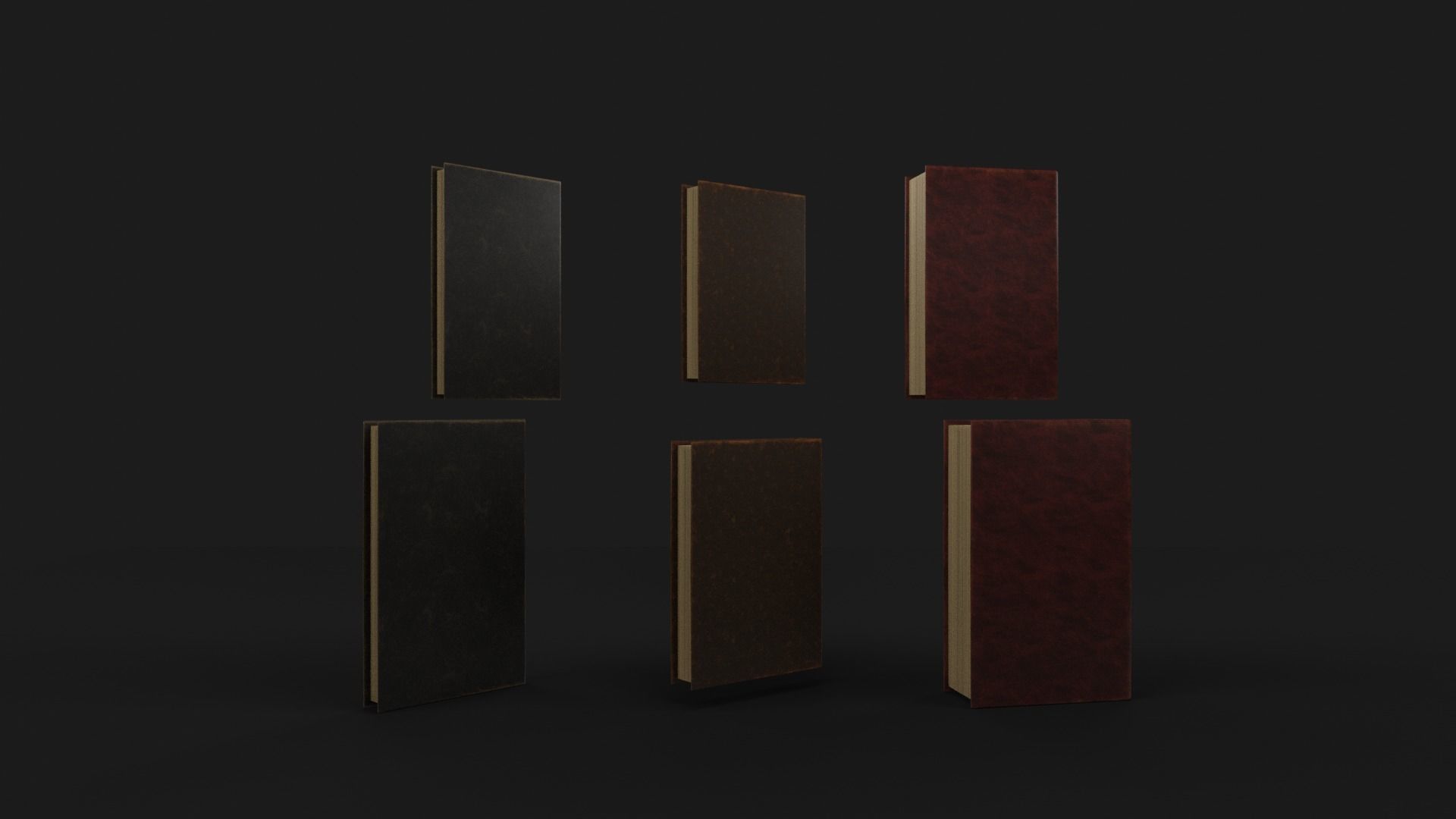 Ancient Simple Books Low-poly 3D model_8