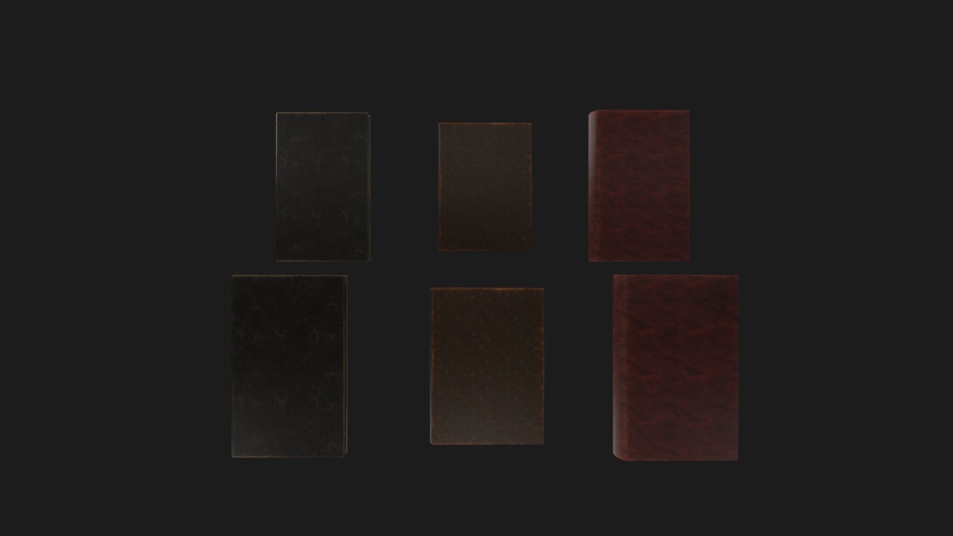 Ancient Simple Books Low-poly 3D model_4