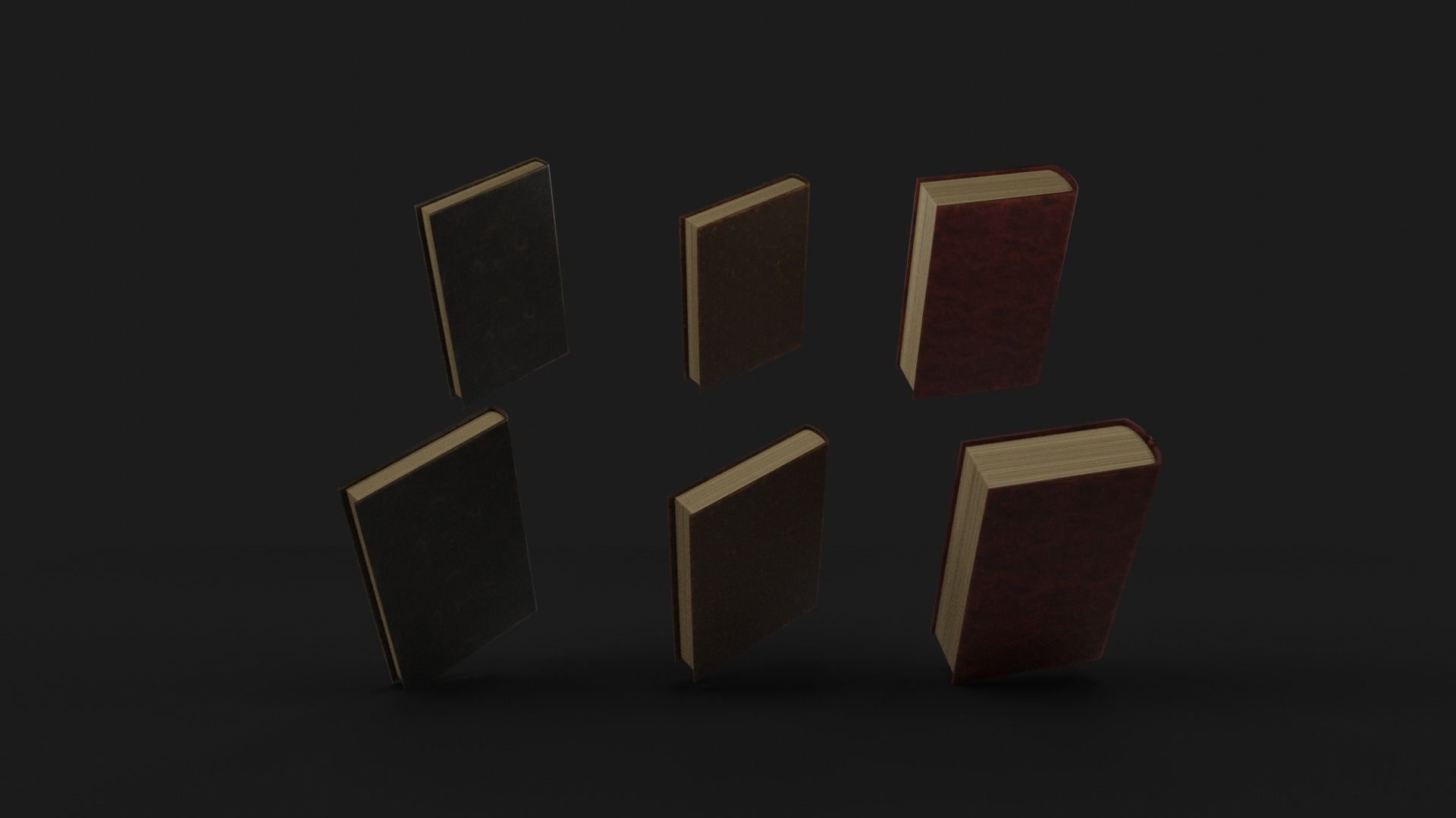 Ancient Simple Books Low-poly 3D model_9