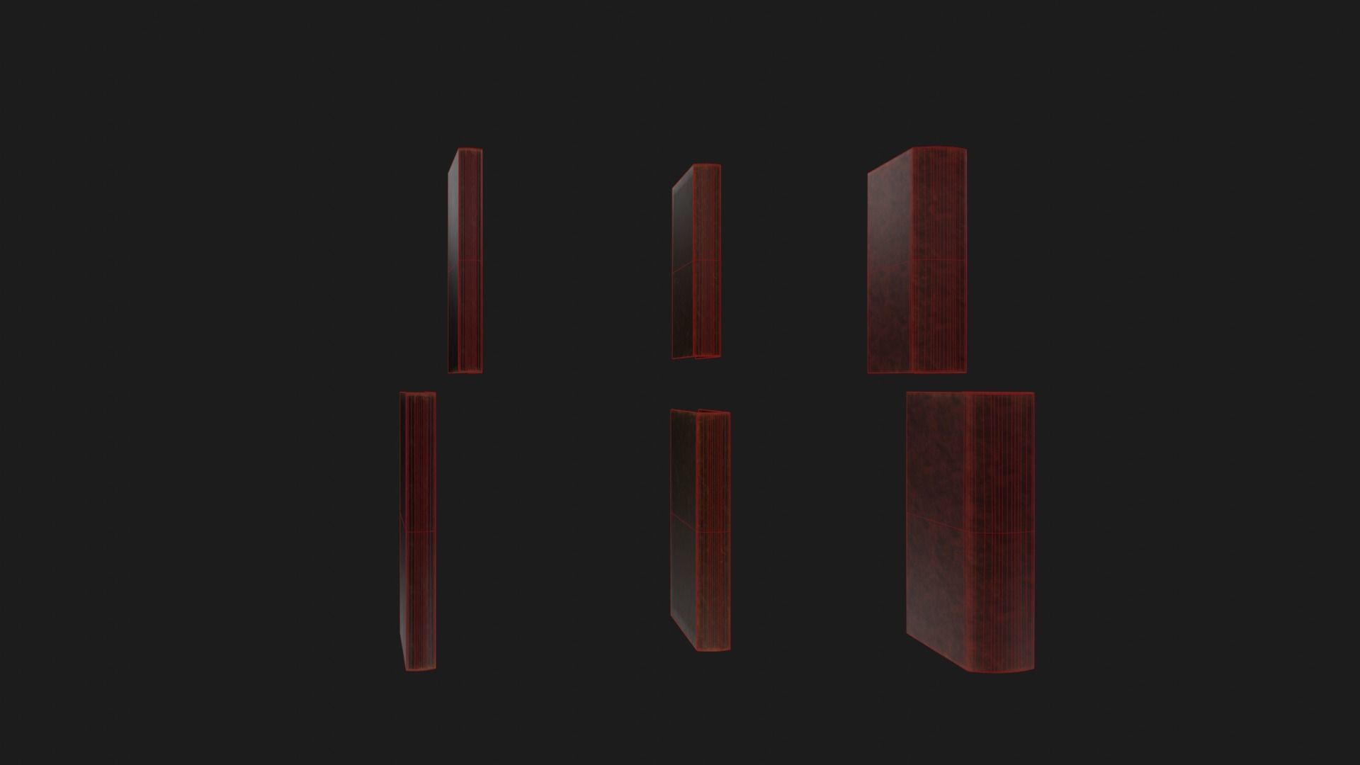 Ancient Simple Books Low-poly 3D model_11