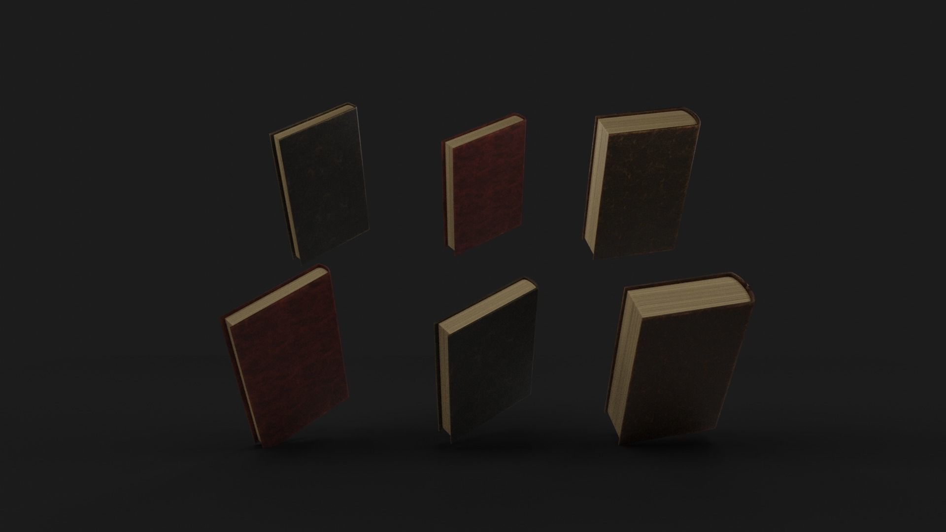 Ancient Simple Books Low-poly 3D model_10