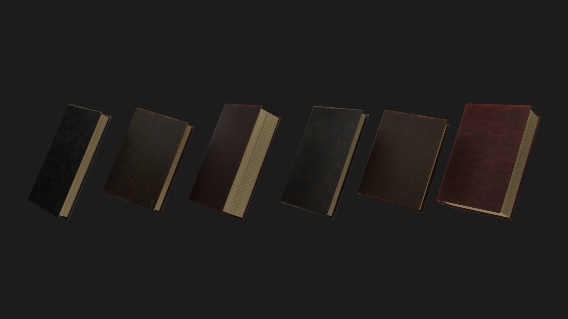 Ancient Simple Books Low-poly 3D model_3