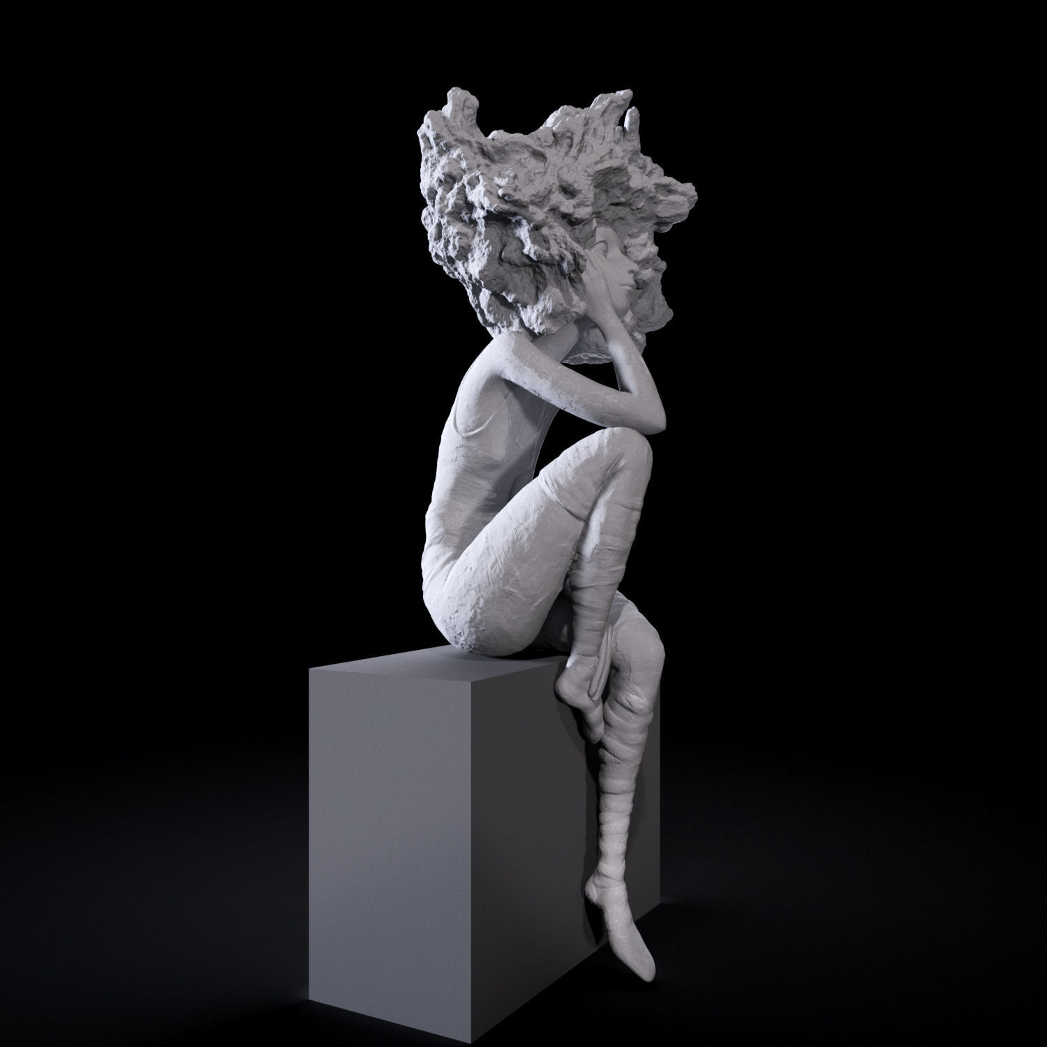 Valerie Hadida - Art Sculpture of a girl - 2 3D print model_5