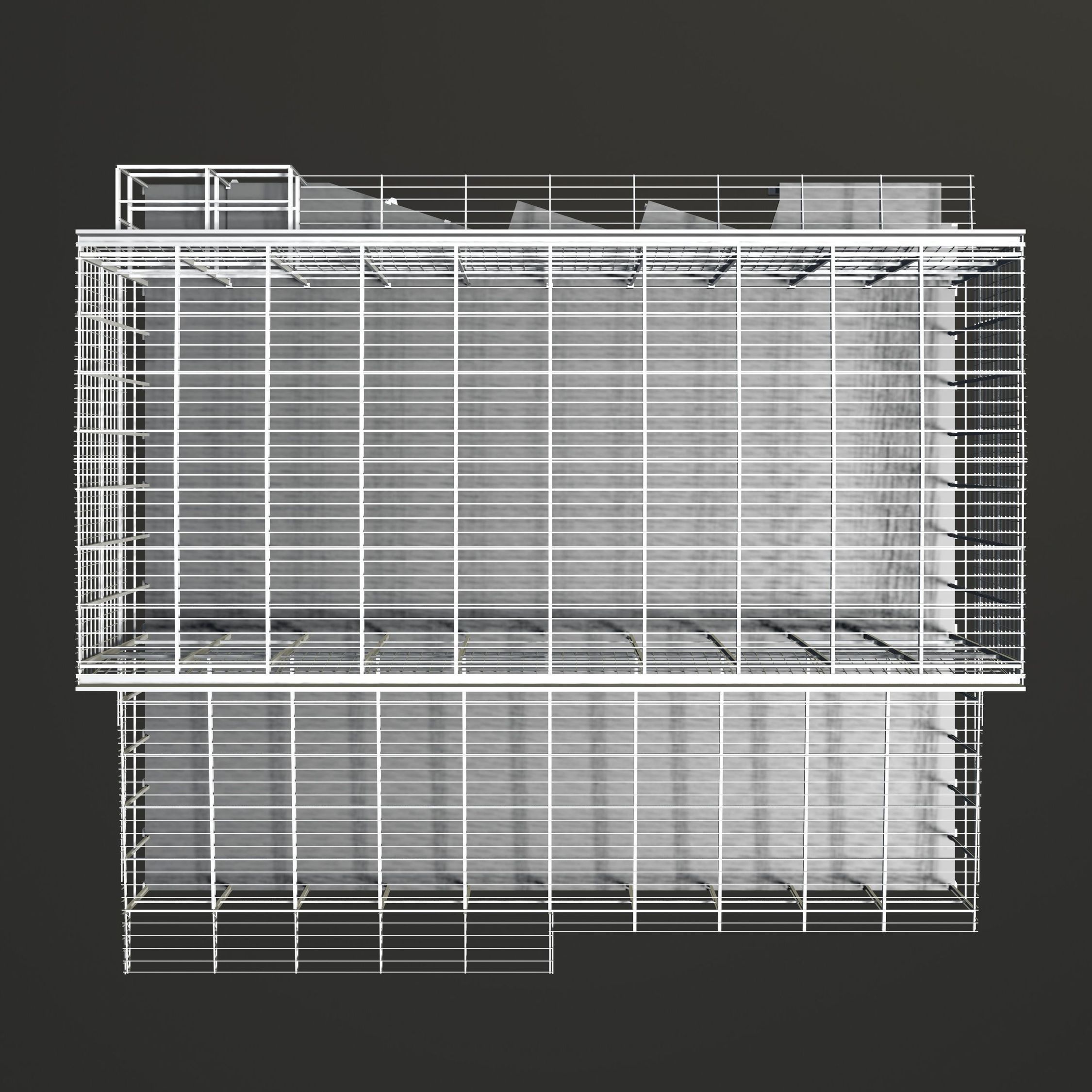 Industrial factory building in structure 3D model_5