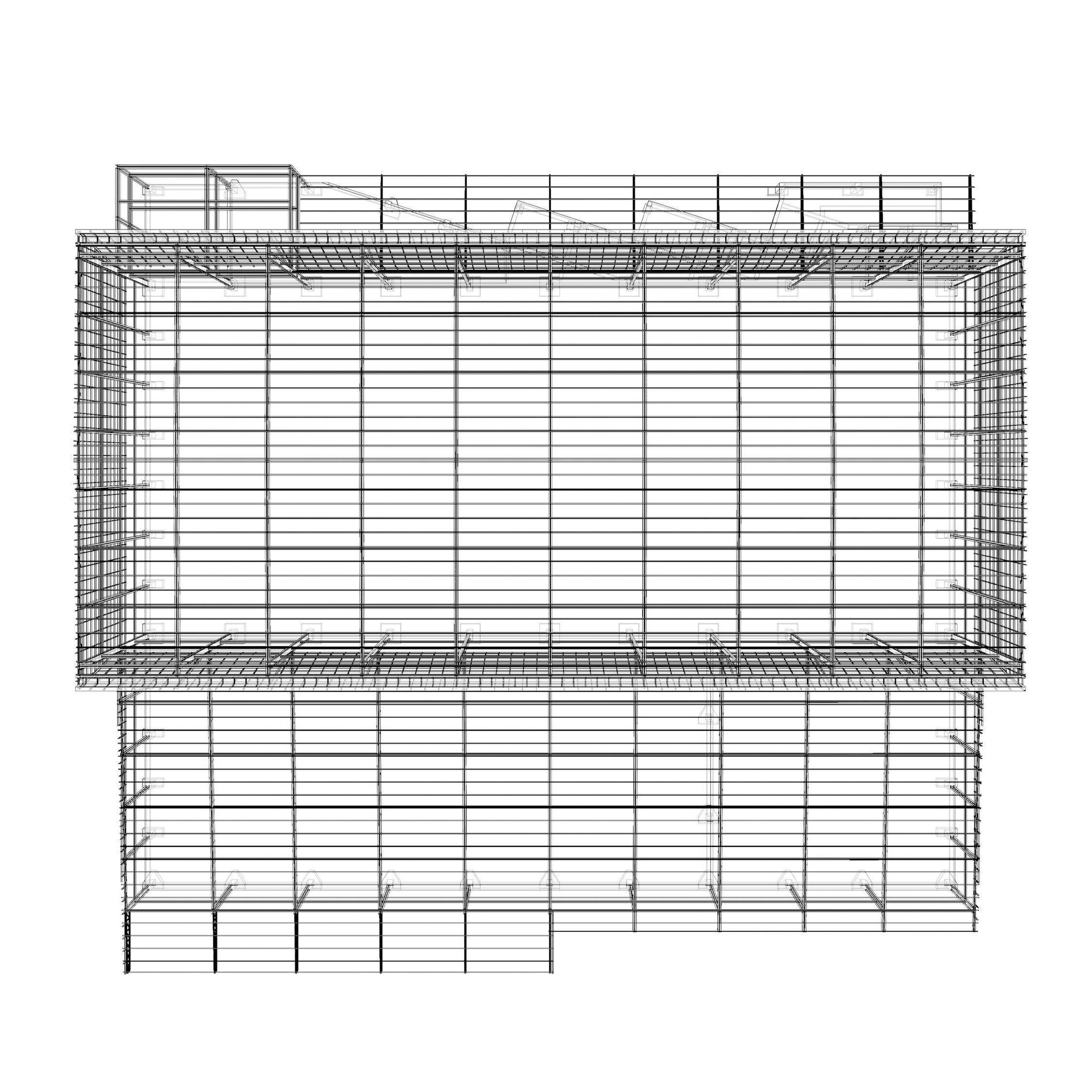 Industrial factory building in structure 3D model_11