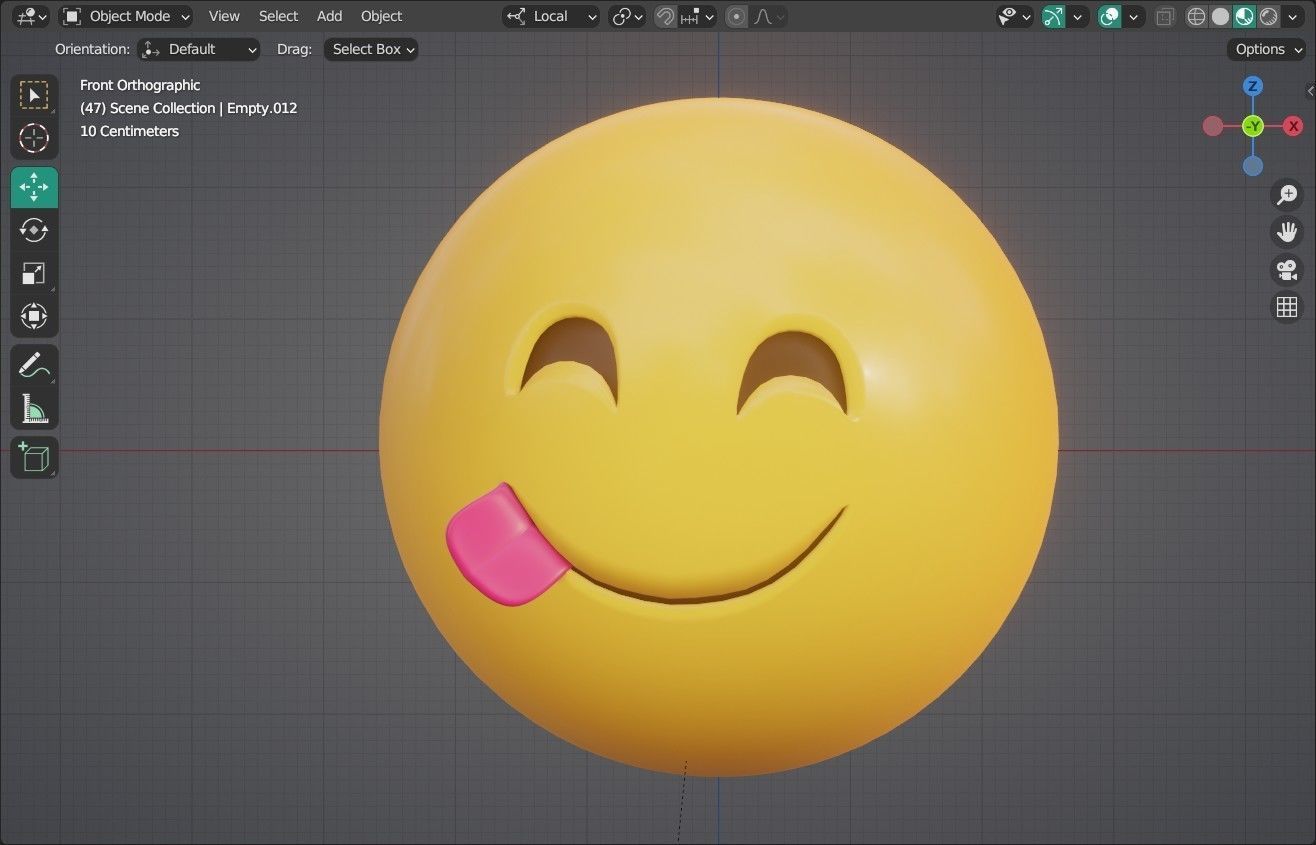 Smiling Face with Licking lips Animated Emoji Low-poly 3D model_3