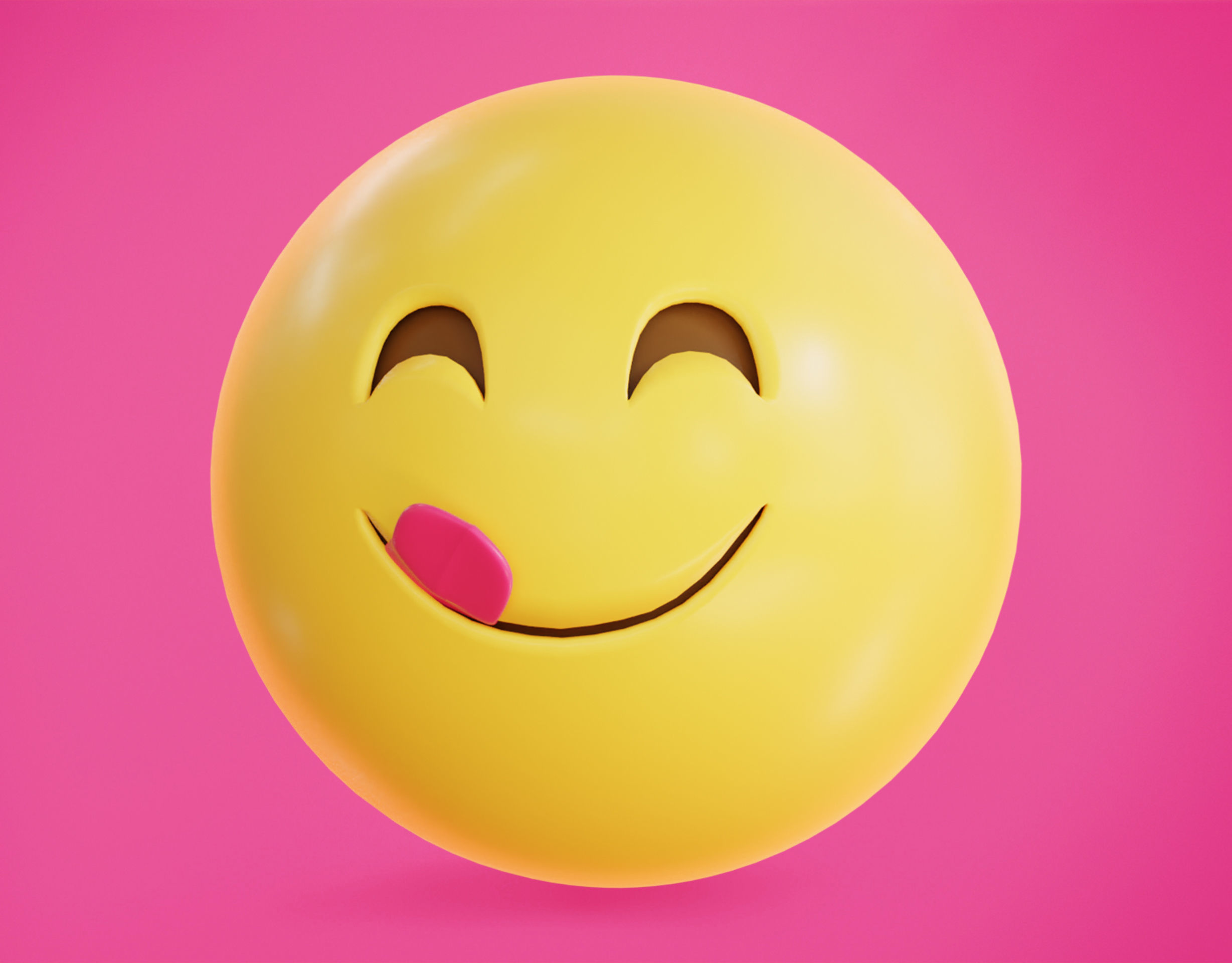 Smiling Face with Licking lips Animated Emoji Low-poly 3D model_10