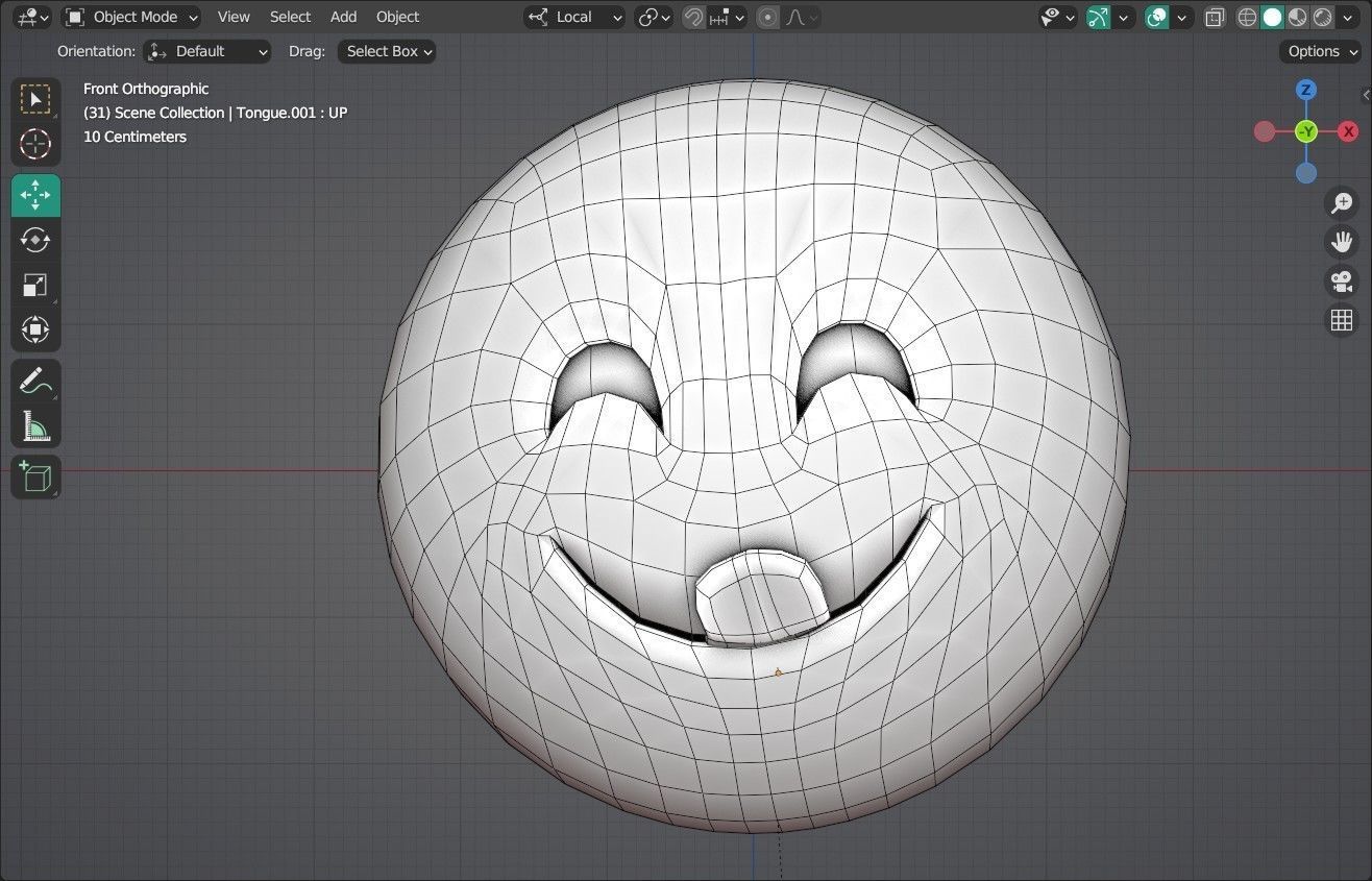 Smiling Face with Licking lips Animated Emoji Low-poly 3D model_12