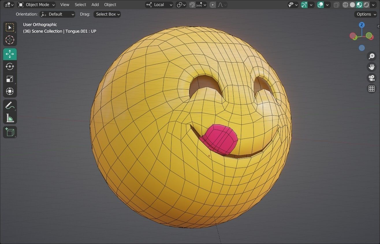 Smiling Face with Licking lips Animated Emoji Low-poly 3D model_4