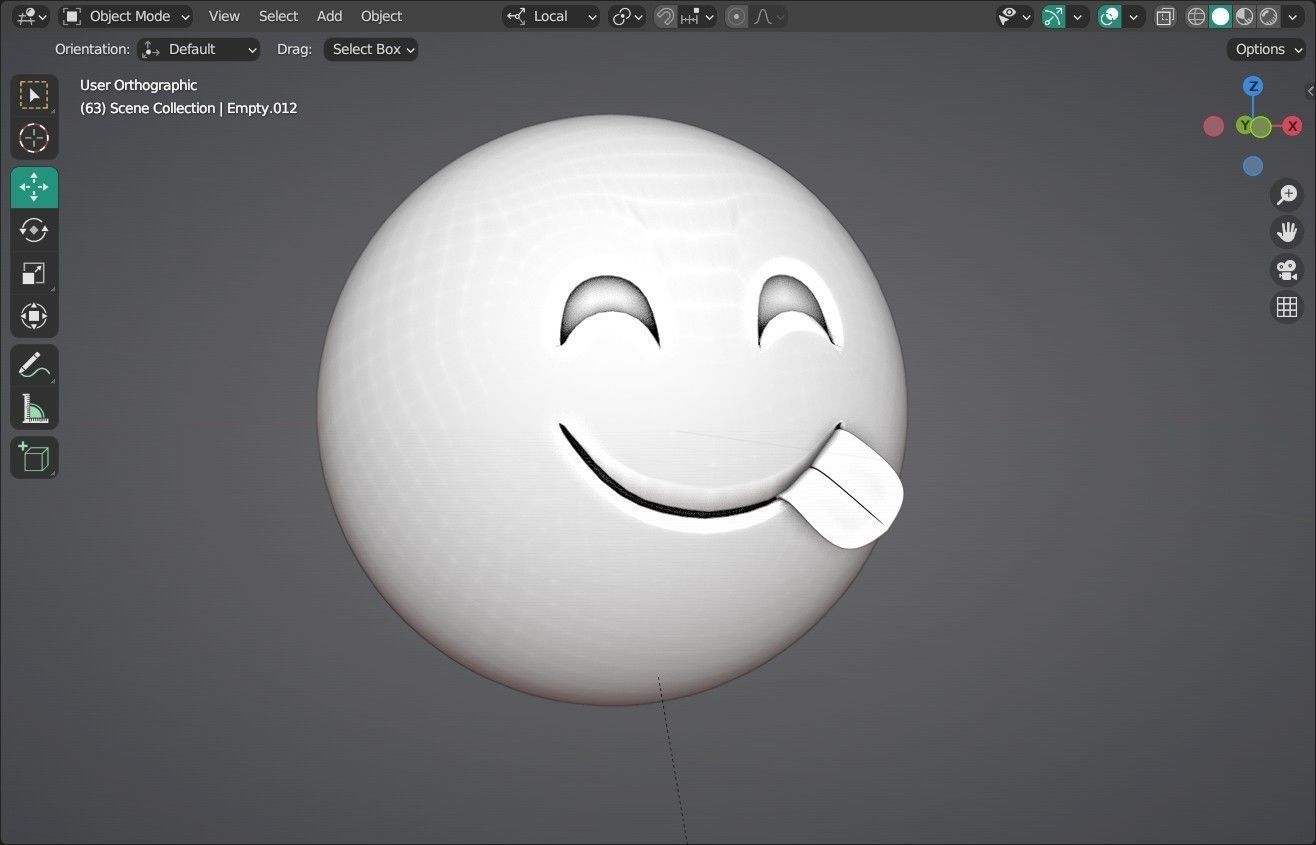 Smiling Face with Licking lips Animated Emoji Low-poly 3D model_6