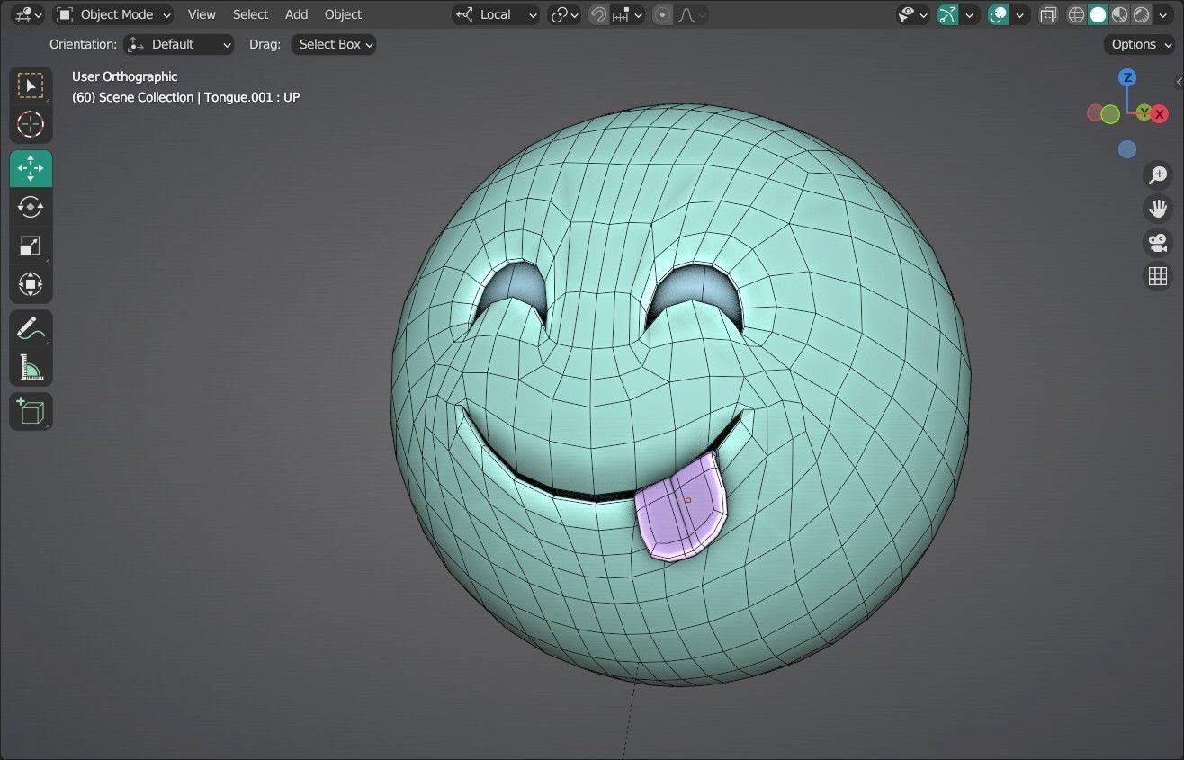 Smiling Face with Licking lips Animated Emoji Low-poly 3D model_11