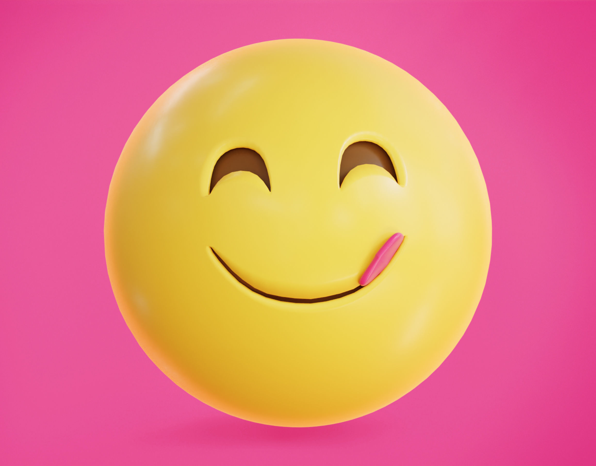 Smiling Face with Licking lips Animated Emoji Low-poly 3D model_7