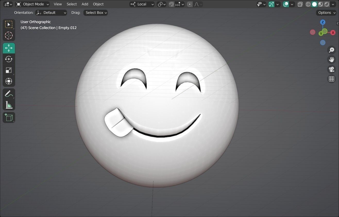 Smiling Face with Licking lips Animated Emoji Low-poly 3D model_8