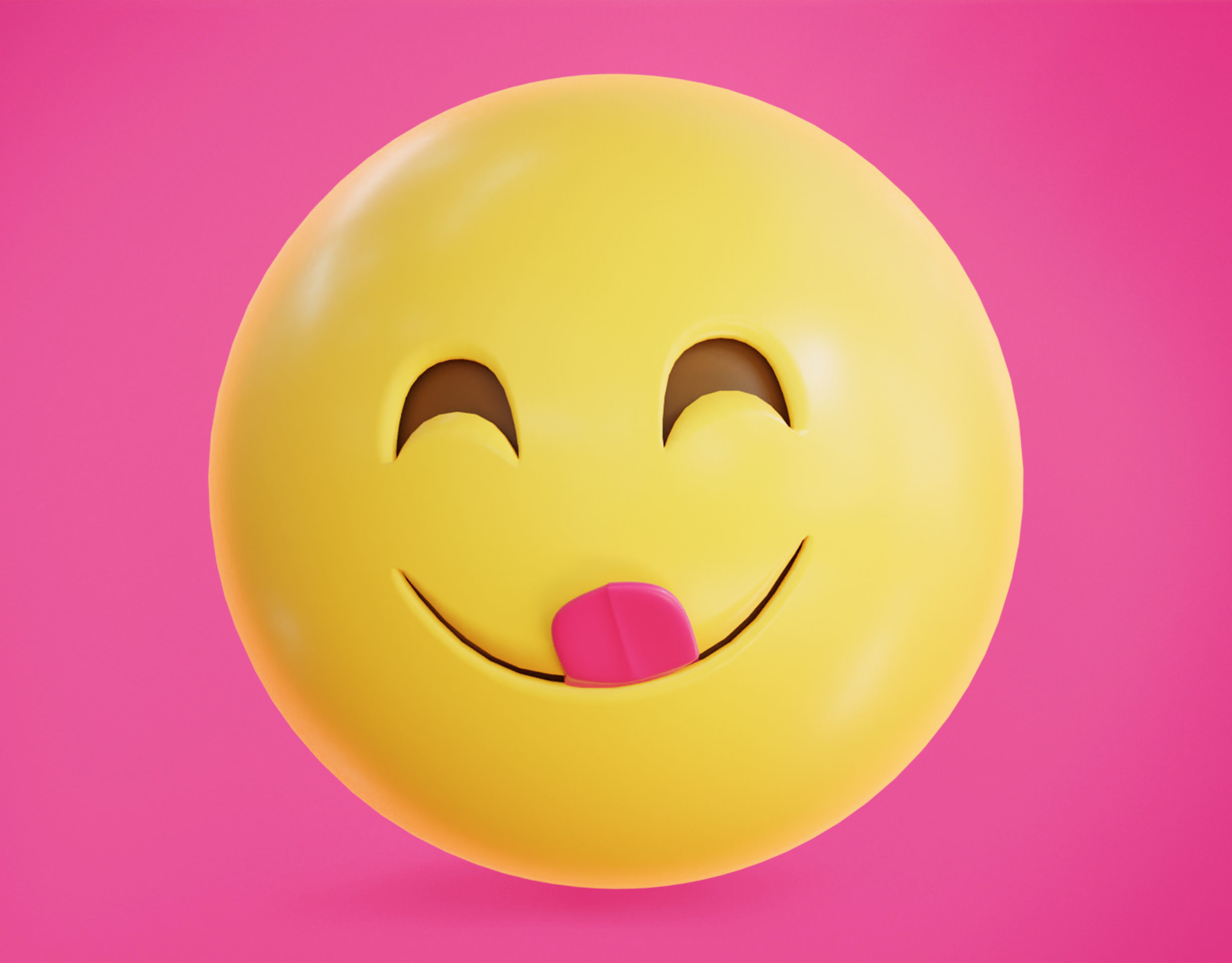 Smiling Face with Licking lips Animated Emoji Low-poly 3D model_9